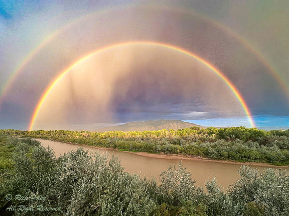 Double Rainbow Over Sandia Mountain (10678 ft (3255 m) & Rio Gra