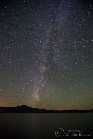 Milky Way & Stars Over Cerro Pedernal & Lake Abiquiu, NM