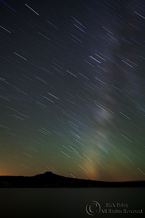 Star Trails Over Cerro Pedernal & Lake Abiquiu, NM
