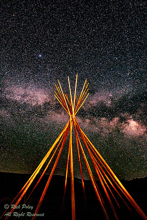 Teepee Wood Poles & Milky Way, CO