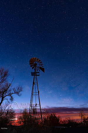 Windmill & Stars at Dawn, NM
