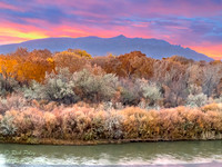 Sunrise, Rio Grande River & Sandia Mountain (10678 ft (3255 m),