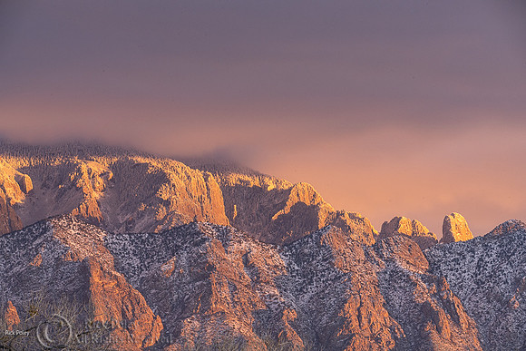 Sandia Mountain Closeup at Sunset