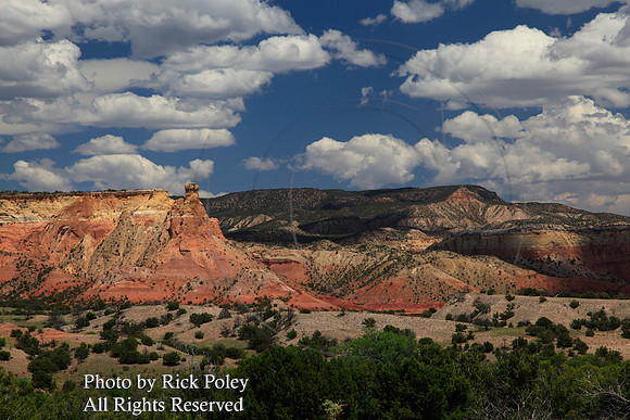 Chimney Rock & Majestic Multihued Cliffs & Redrock Formations at Ghost Ranch