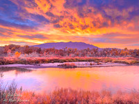 Sunrise, Rio Grande River & Sandia Mountain (10678 ft (3255 m),