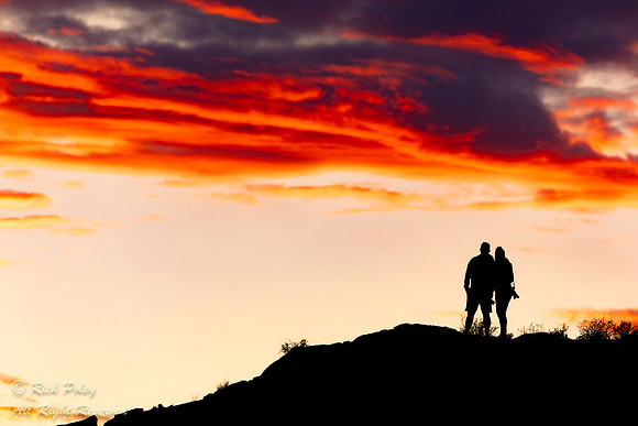 Couple Enjoys Sunset in Arches National Park, UT