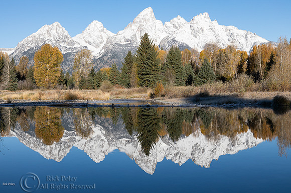 Snow-covered Teton Range & Reflection,Grand Teton NP, WY