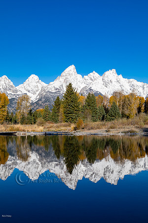 Snow-covered Teton Range & Reflection,Grand Teton NP, WY