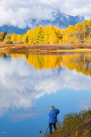 Photographer at Oxbow Bend, Snake River, Grand Teton NP, WY