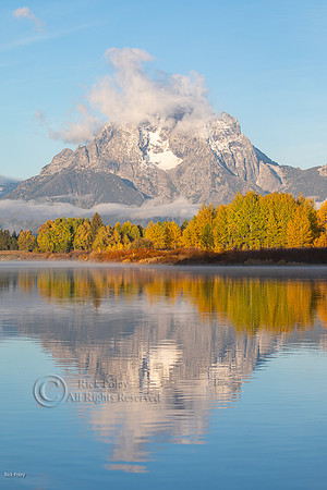Mt. Moran & Autumn Dawn at Oxbow Bend, Snake River, Grand Teton