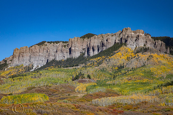 Turret Ridge, Cimarron Range, San Juan Mountains in Fall, CO