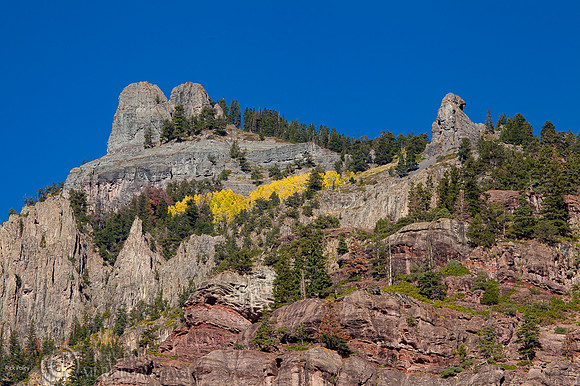 Cliffs Above Historic Ouray in Autumn, ouray County, CO