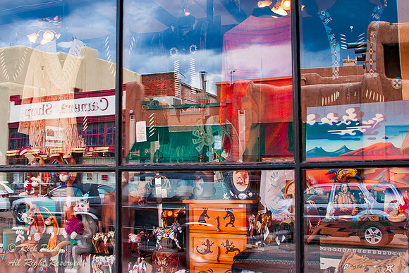 Storefront Window Reflections & Mirage, Santa Fe, NM