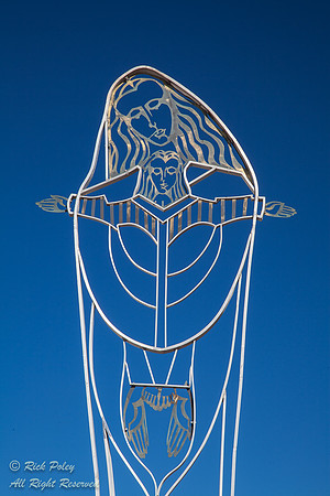 Virgin Mary Holding an Infant Metal Sculpture, Mother of Priests