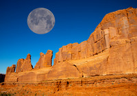 Composite Image Full Moon and The Great Wall
