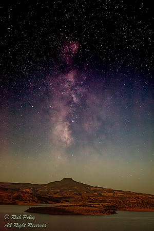 Cerro Pedernal, Abiquiu Lake & Milky Way, NM