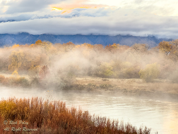Rising Mist Along the Rio Grande River in Autum, NM