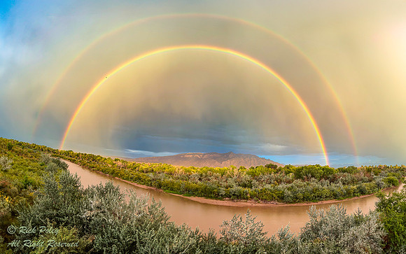 Double Rainbow Over Sandia Mountain (10678 ft (3255 m) & Rio Gra