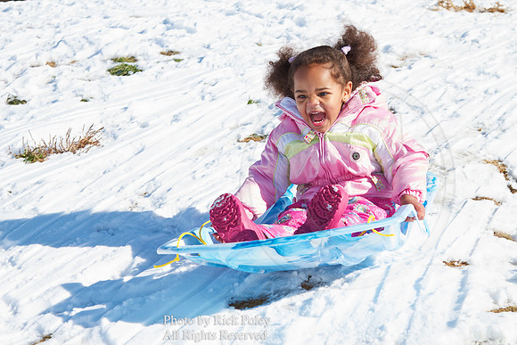 Young Girl Sledding
