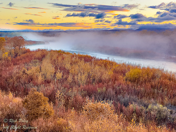 Rising Mist Along the Rio Grande River in Autum, NM